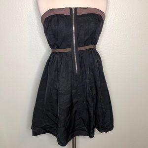 Free People Black & Brown Strapless Babydoll Sz 8
